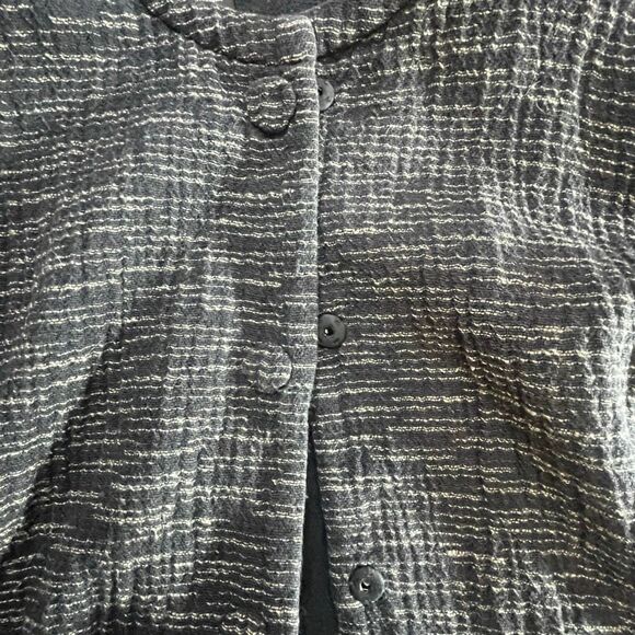 Eileen Fisher Lightweight Button Front Coatigan Long Sleeve Jacket Black XL - Picture 9 of 9